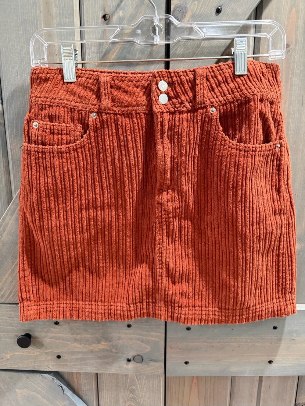 Urban Outfitters Rust Orange Corduroy Mini Skirt size Small Croquette Girl Y2K